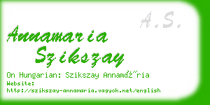 annamaria szikszay business card